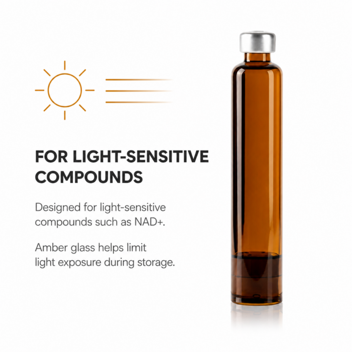 3ml Amber Cartridge - 5 pack - For Peptide Pens